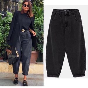 Zara | Black (Washed/Faded tone) | Slouchy Jeans | size 6